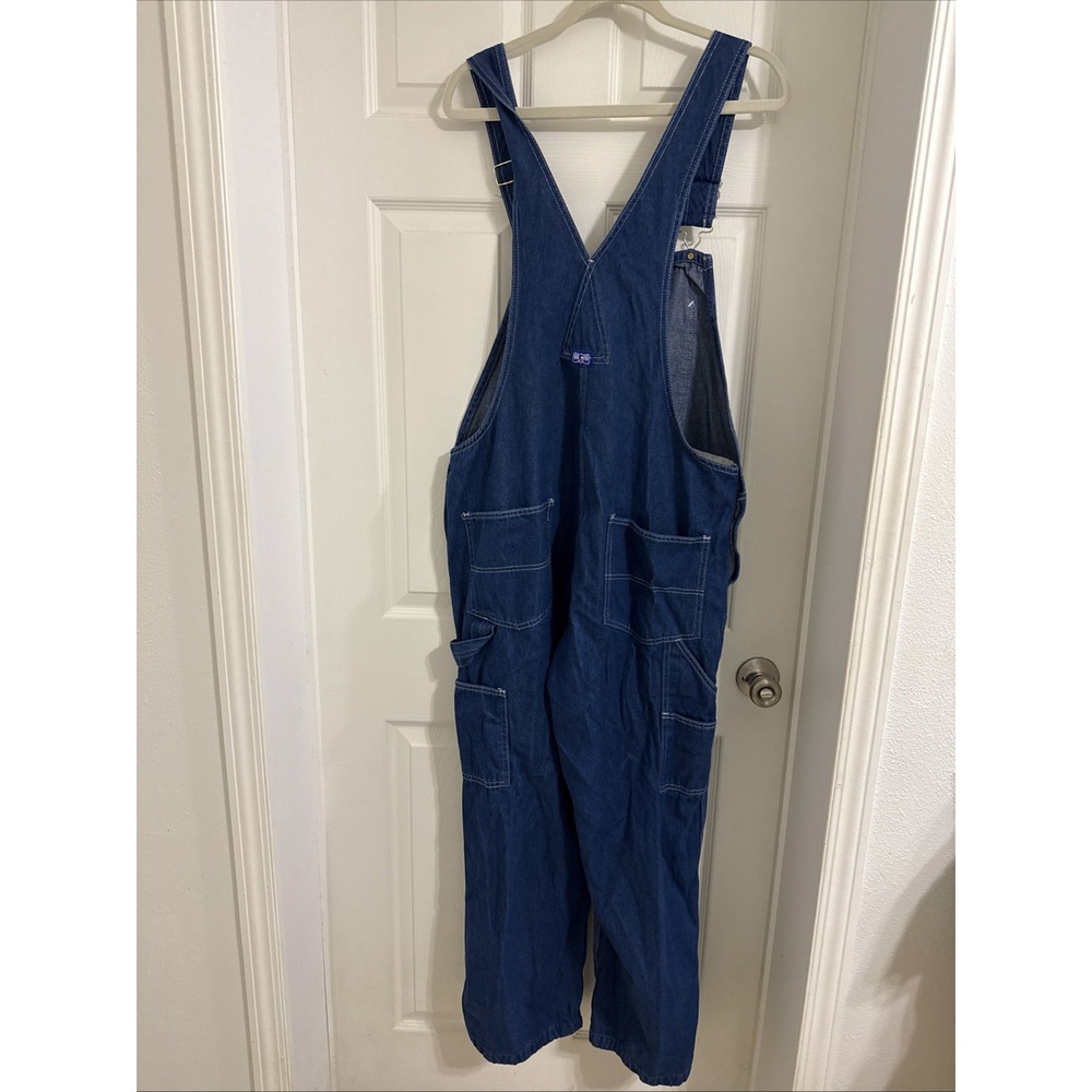 Big Smith Denim Bib Overalls Carpenter Workwear Jeans Blue Mens 38x28 Outdoor U1 - Picture 3 of 4